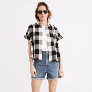 Madewell Linen-Cotton Hilltop Shirt in Buffalo Check